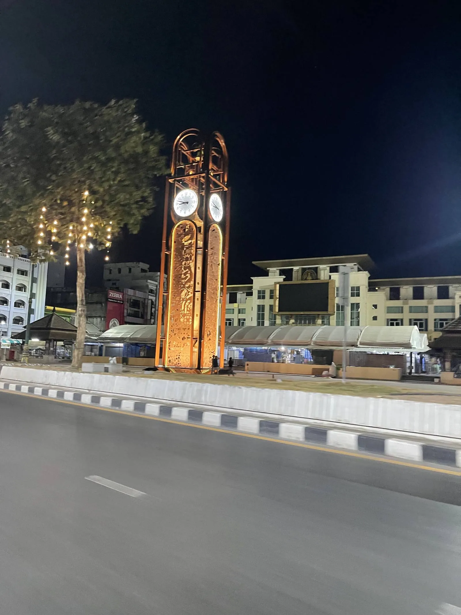 Clock tower at night