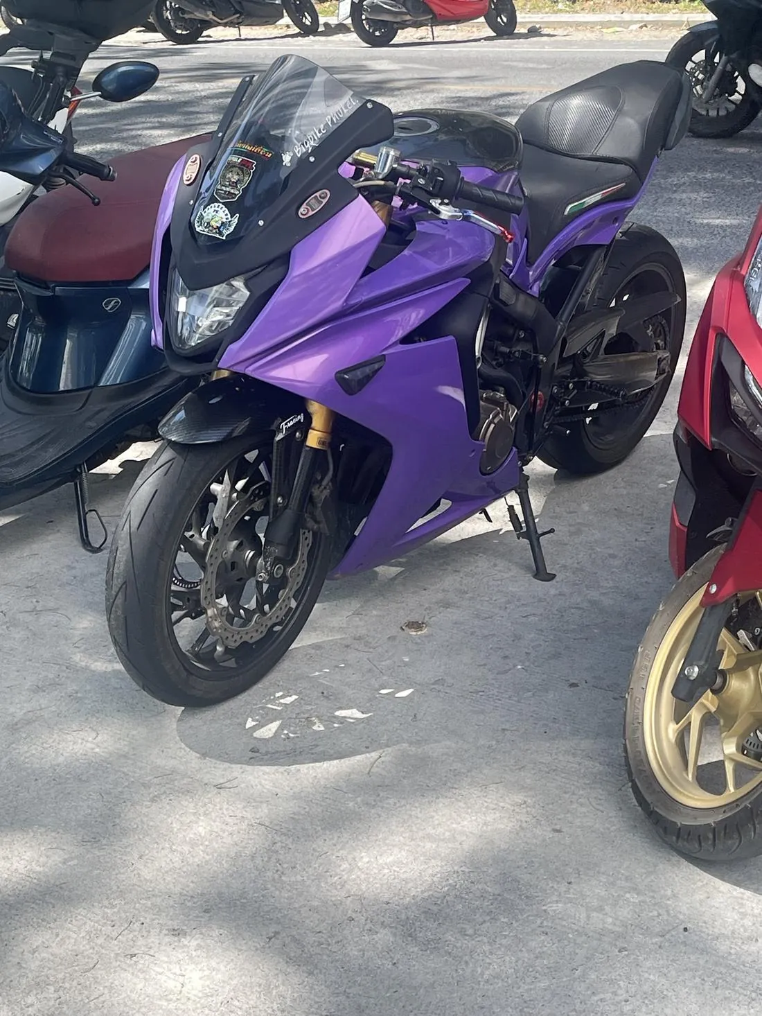 Purple sport motorbike