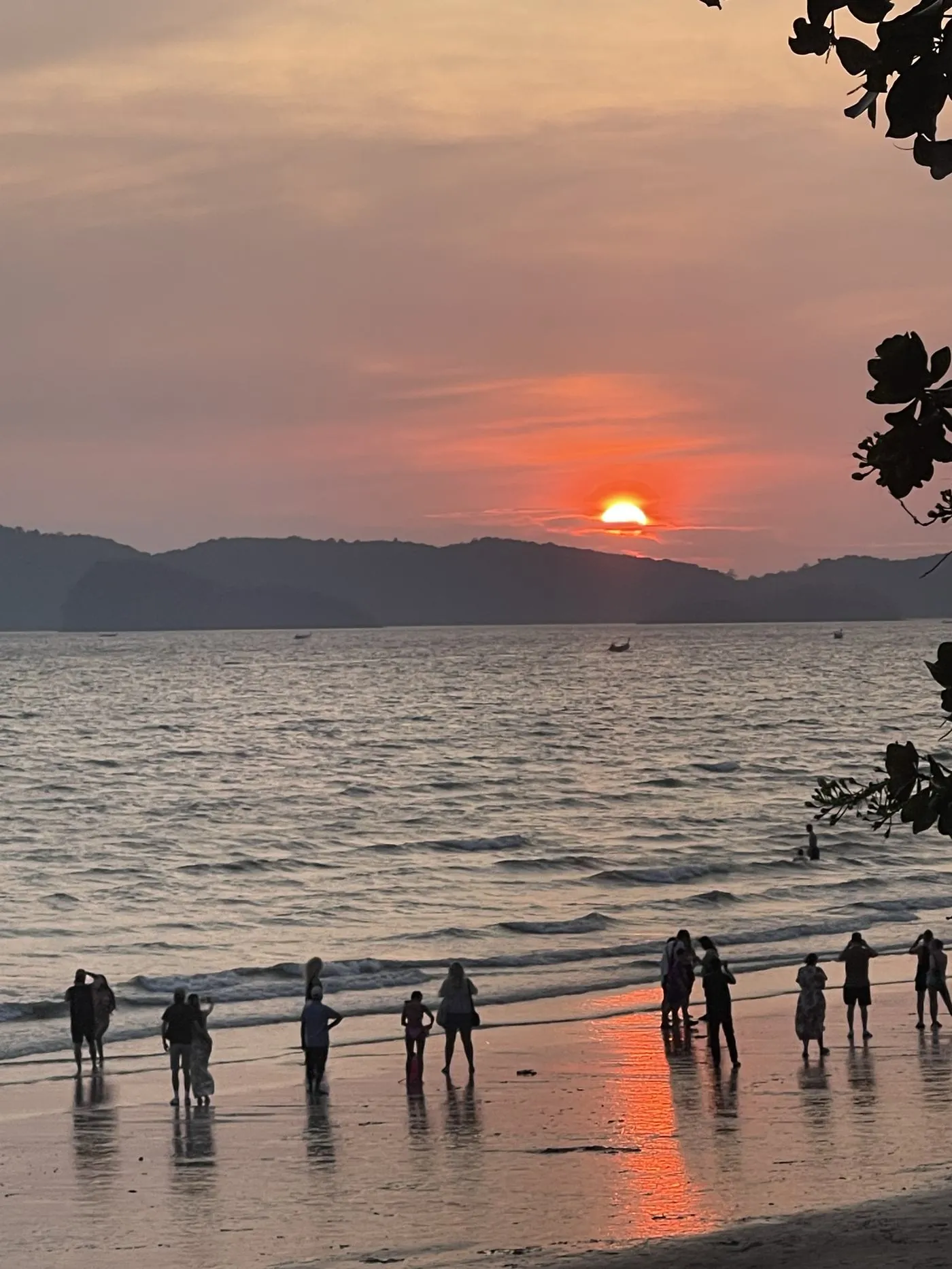 Sunset over the water